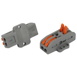 Клемма ЭРА NO-225-398 проходная с монтажной площадкой 222-2412Р с рычагами 2 полюса 0.08-2.5/4 мм2 (упаковка 20 шт.) | Клеммы