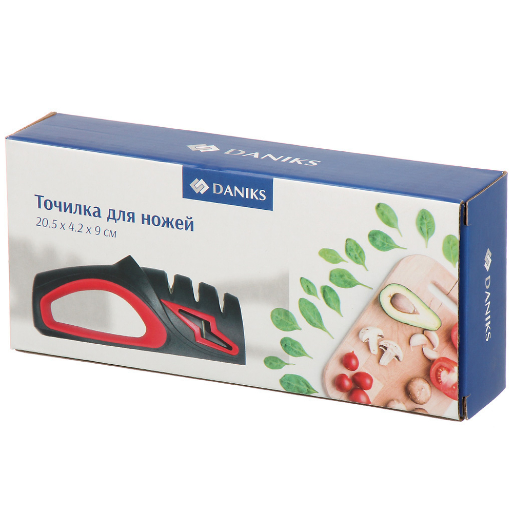 Точилка для ножей, нержавеющая сталь, 20.5х4.2х9 см, чер, Daniks, S-Z121502