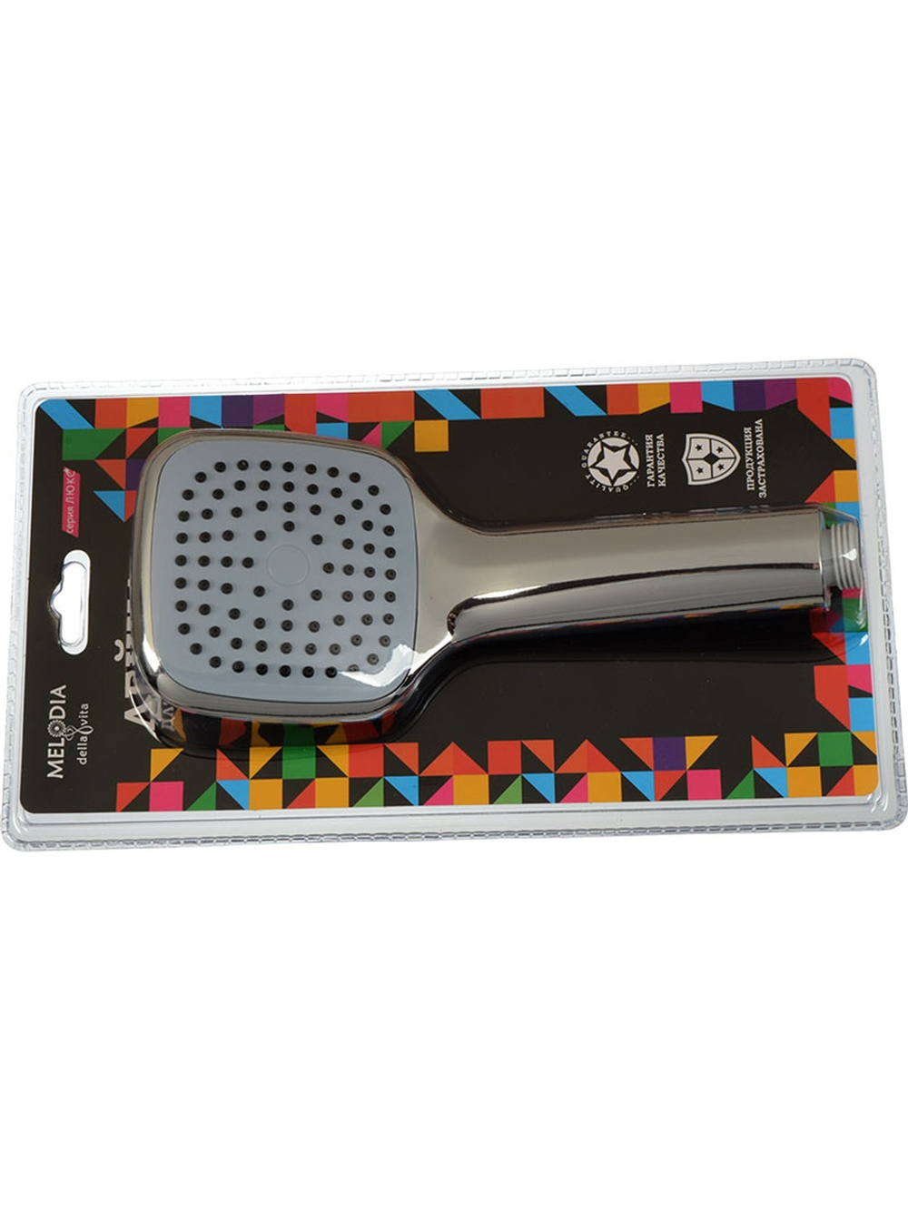 Лейка Melodia della vita LUXE квадрат 1 функция, 95x95 мм, хром MKP26111BL