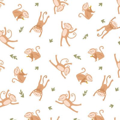 Обезьянки. Милый детский паттерн