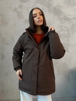 Куртка весенняя удлиненная с капюшоном