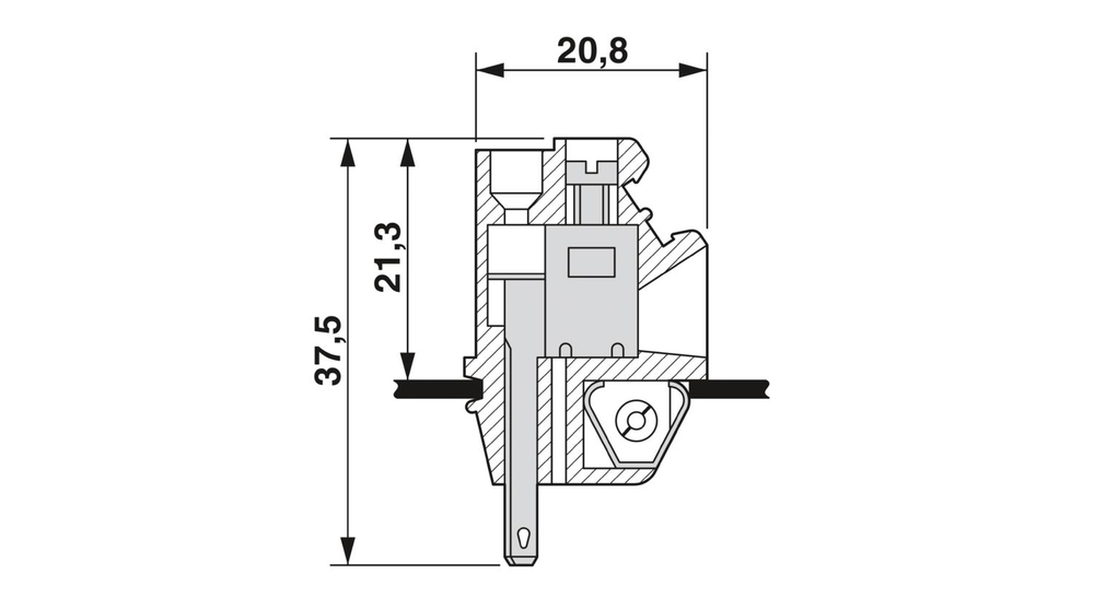 0708014 - DFK/DP-2,8 - Проходная клемма через стенку