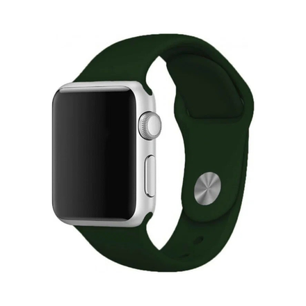 Силиконовый ремешок Apple Watch, 42/44/45, S/M, темно-зеленый