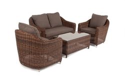 "Кон Панна" лаунж-зона из искусственного ротанга, цвет коричневый