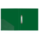 Папка на 2-х кольцах, 40мм, Стамм Стандарт, 700мкм, внутрен. карман, корешок с карманом, зеленая