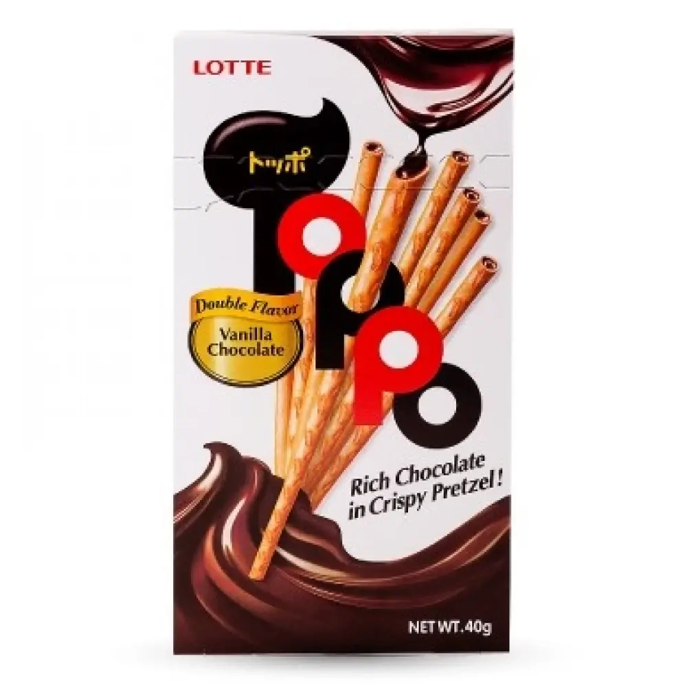 Палочки бисквитные "ТОППО" с ванильной начинкой, Thai Lotte, 40 гр