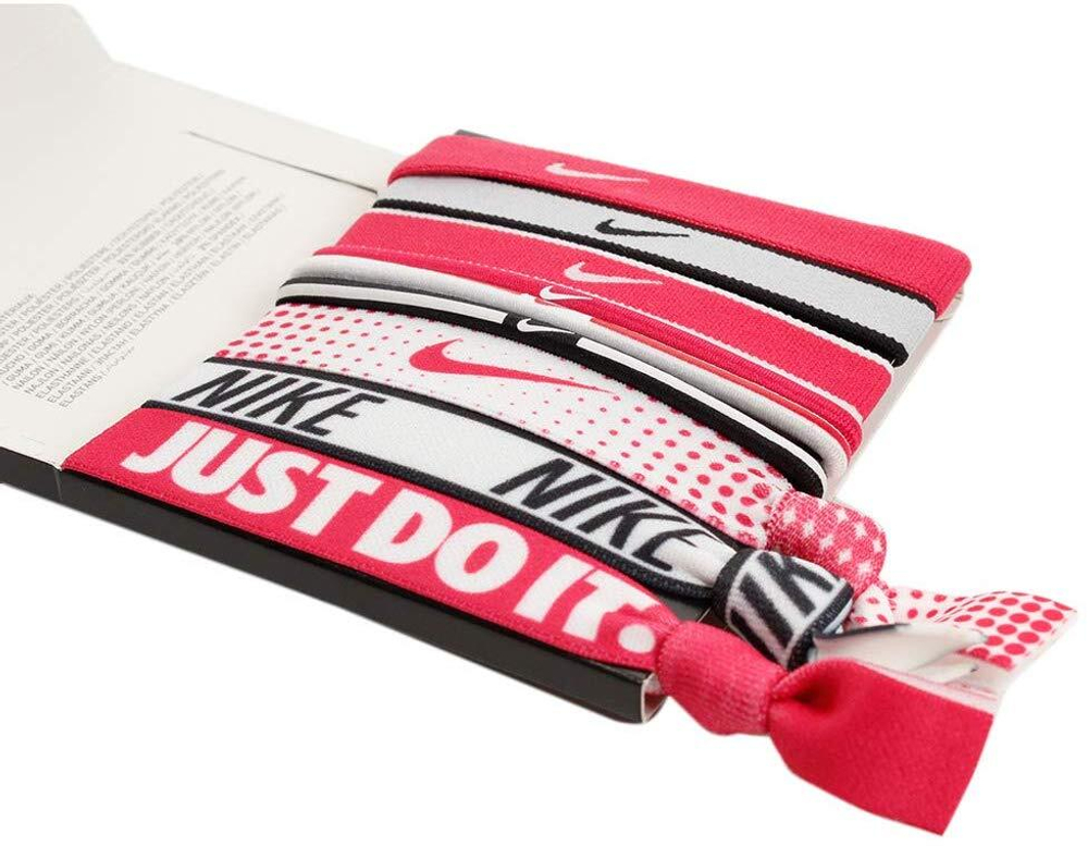 Резинка на голову Nike Ponytail Holders 9Pk - rush pink/black/white