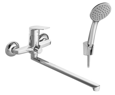 Смеситель Santek Кант для ванны с душем, длинный излив, с аксессуарами