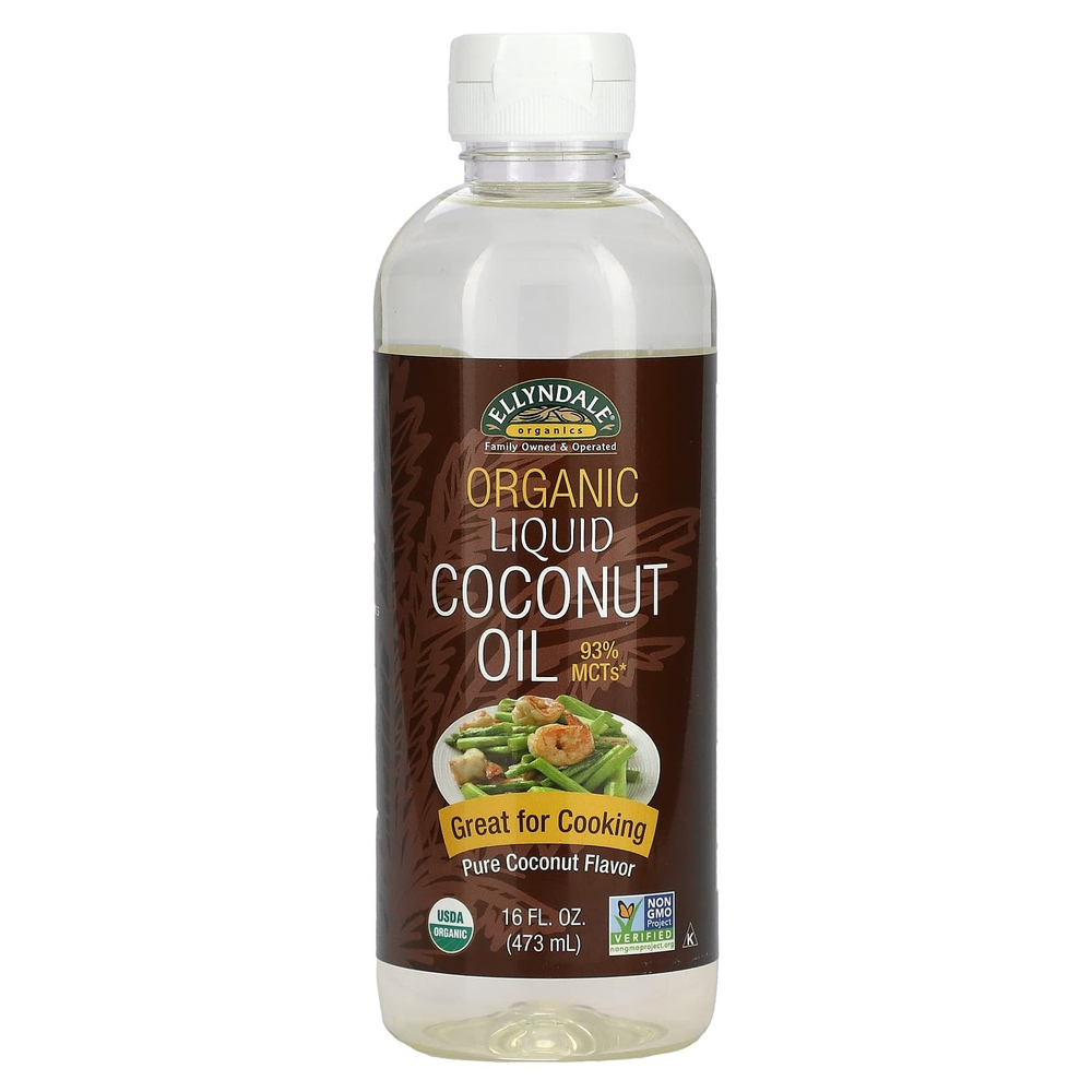 NOW Foods, Ellyndale Organics, органическое жидкое кокосовое масло, чистый кокос, 473 мл (16 жидк. унц.)