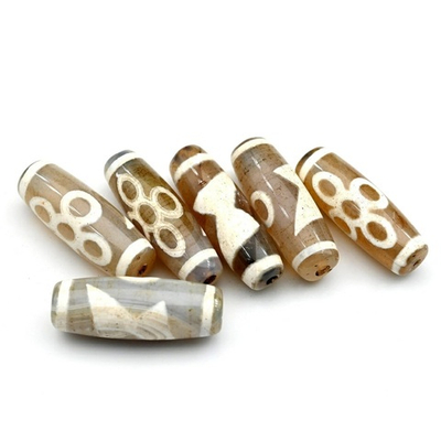 дзи-5гмб ДЗИ "5 глаз и Молния" бежевая, 30*10мм