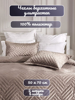 Наволочка декоративная, чехол на подушку на молнии, 2 шт, бархат, 50х70 см