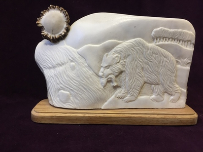 Экран "Белый медведь", из рога лося