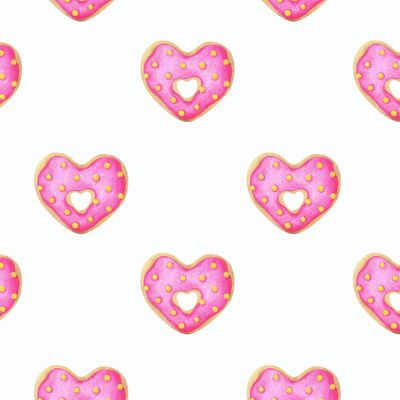 Романтичные пончики с  розовой глазурью