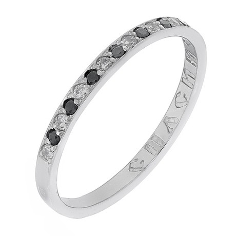 Кольцо из серебра/Родий/С камнями