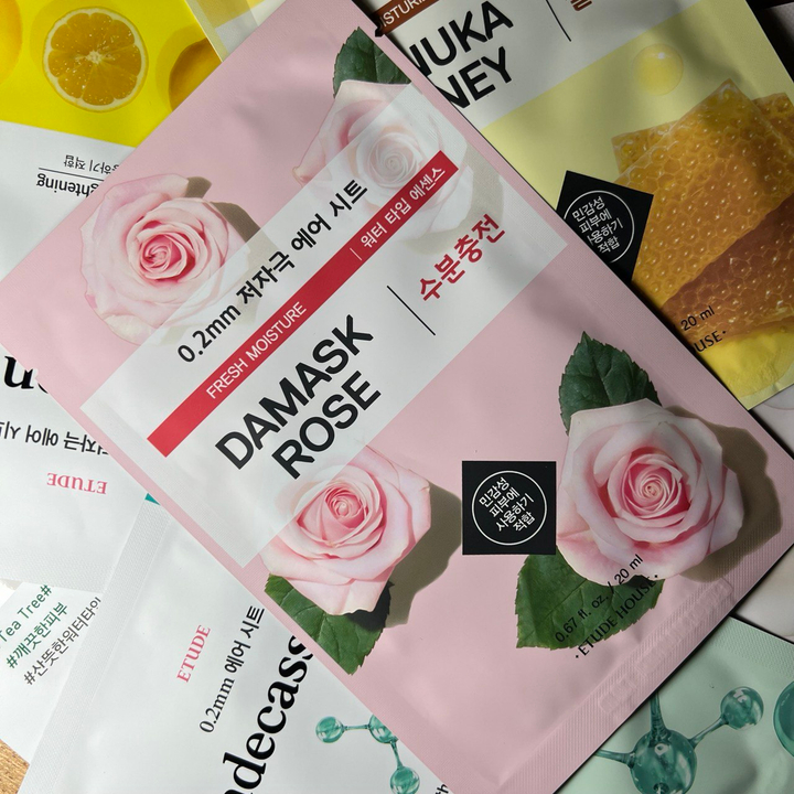 Маска для лица Etude House Therapy Air Mask Damask Rose тканевая с экстрактом Дамасской розы 20 мл