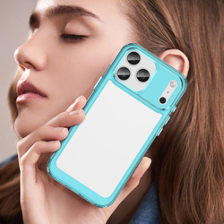 Противоударный чехол для iPhone 17 Pro Max, усиленные защитные рамки бирюзового цвета