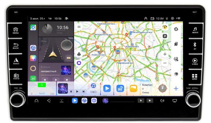 Магнитола в 9" рамку с 8,7" экраном, кнопками и крутилками - Kuberg OL-9015-RP на Android 13, Быстрейшая,., CarPlay, SIM-слот