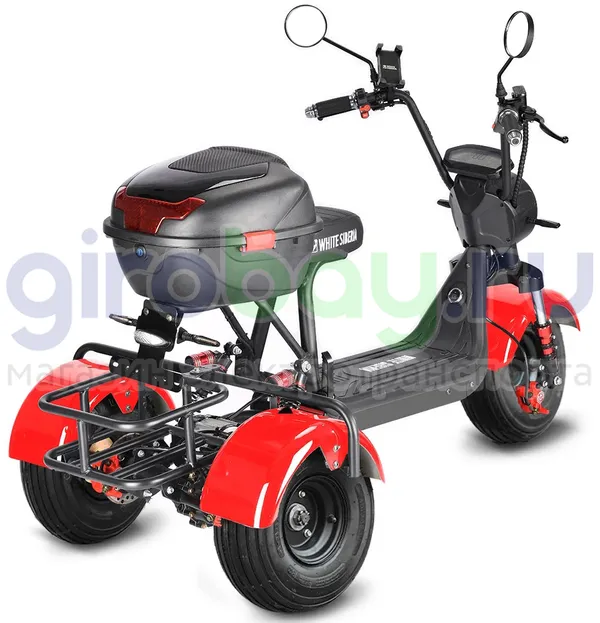 Электроскутер WHITE SIBERIA TRIKE MINI 1500W - Красный фото №3