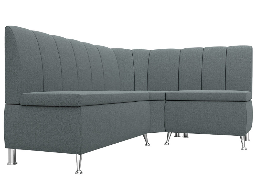 Диван кухонный угловой Кантри правый угол, Амур 07 серый, Рогожка, 122502