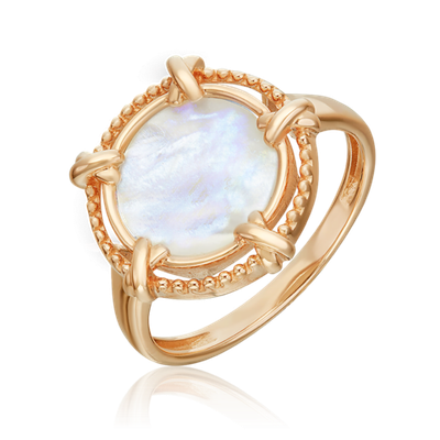 Кольцо из красного золота с перламутром