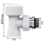 Набор термостатический угловой Royal Thermo Design 1/2quot;М30х1,5 (Белый)