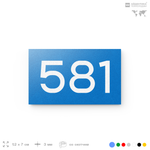 Номер на дверь 581, табличка на дверь для офиса, квартиры, кабинета, аудитории, склада, голубая 120х70 мм, Айдентика Технолоджи