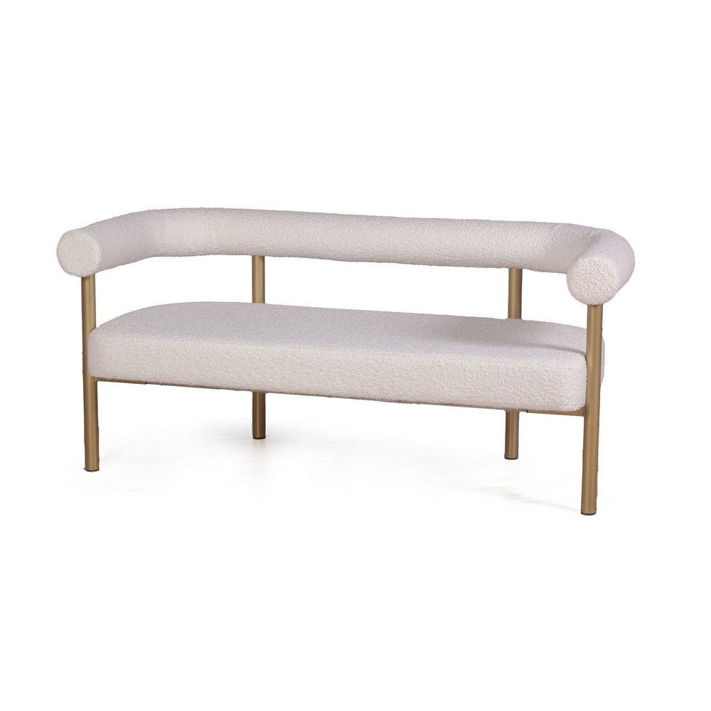 Диван Biggi, букле Turin ivory / опоры золото