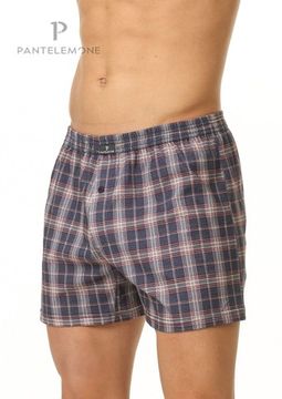Трусы мужские семейные для больших мужчин Pantelemone PMBB-411, клетка деним