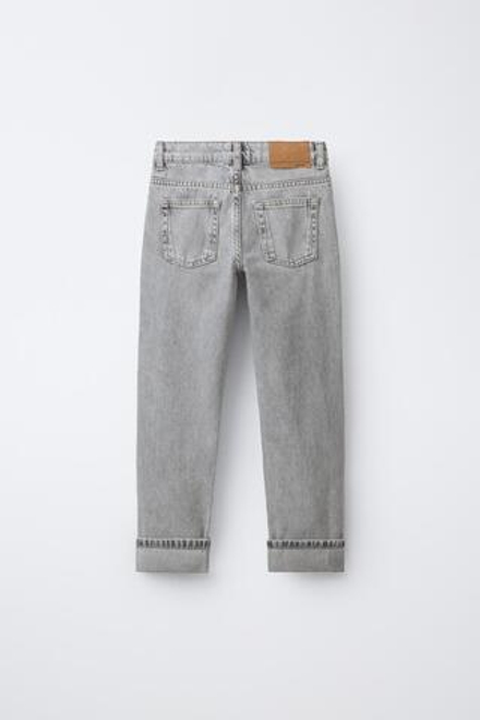 ZARA ДЖИНСЫ STRAIGHT, СВЕТЛО-СЕРЫЙ