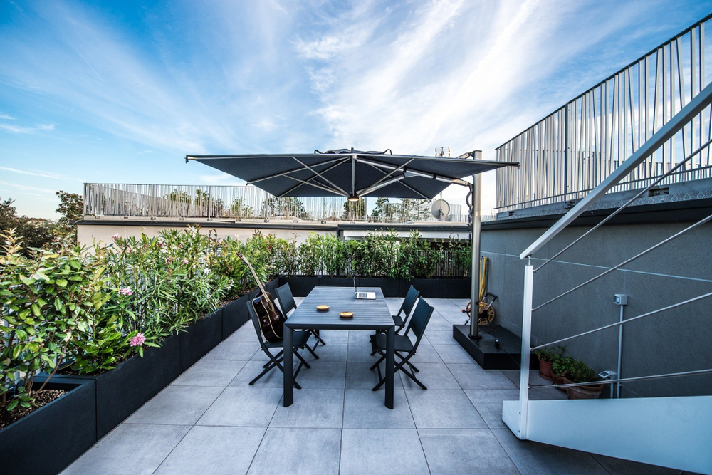 Зонт профессиональный 2.9х2.9 м Scolaro Astro Titanium, титан, черный