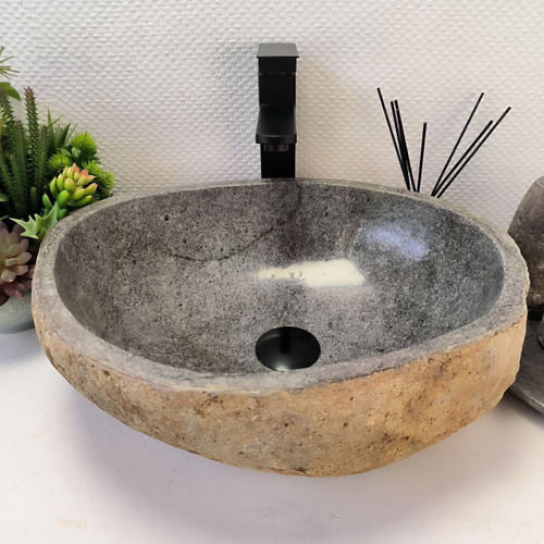 Раковина из речного камня RS-64112 (45*36*15) 0122