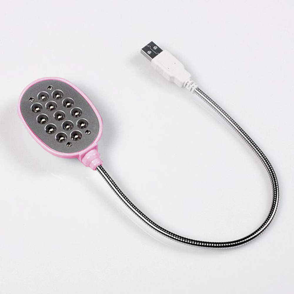 Настольная USB лампа для компьютера розовая