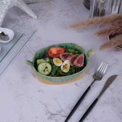 Блюдо для подачи 19,5*11,2 см h4,4 см 450 мл с ручками   P.L. [1]