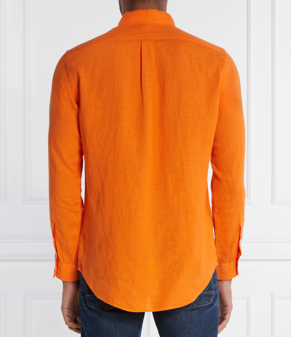 Льняная рубашка POLO RALPH LAUREN - оранжевый(710794141)