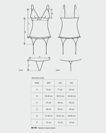 Черное ками с узором и украшеними на пажах Diamond Corset LXL (46-48) (Цвет: черный)