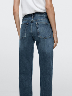 Massimo Dutti Джинсы прямого кроя со средней посадкой, средне-синий