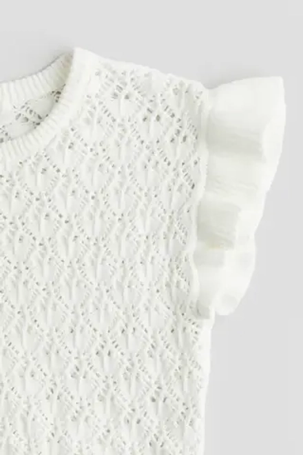 H&M Вязаный топ, белый