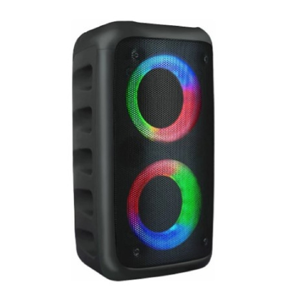 Колонки Ginzzu GM-916B (10Вт, TWS, 150Гц-18КГц, динамики 2х3,0", 2400мАч, AUX, USB-flash, микро SD, КАРАОКЕ, FM-радио, RGB