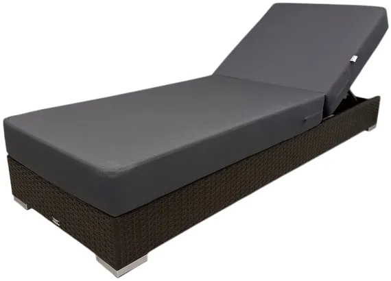 Шезлонг с матрасом Mantera, коричневый, серый