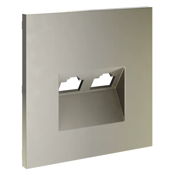 Накладка для розетки компьютерной двойной RJ45+RJ45 кат.6, S70 (шелк)