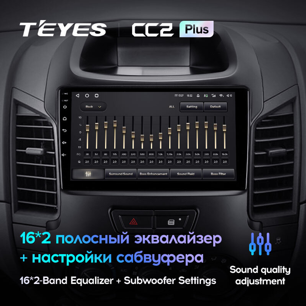 Teyes CC2 Plus 9"для Ford Ranger 2011-2016 (прав)