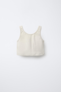 ZARA КОМПЛЕКТ ИЗ ФУТБОЛКИ И ШОРТОВ-БЕРМУДОВ В РУБЧИК HEAVY, ЭКРЮ