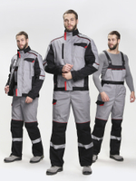 Костюм Сервис (тк.Смесовая,240) п/к, серый/черный