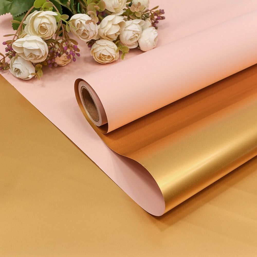 Пленка с золотой стороной (10м) СВЕТЛО-РОЗОВЫЙ