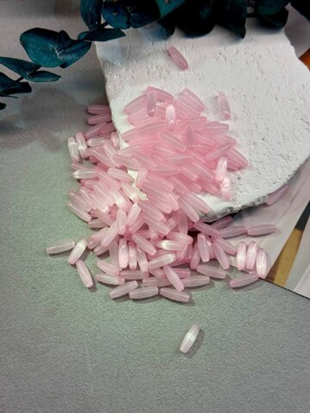 Стеклянные бусины «Кошачий глаз» 12*4 мм, 100 штук, бабл-гам