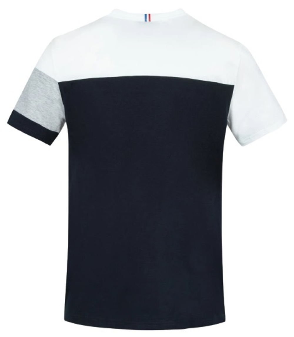 Мужская теннисная футболка Le Coq Sportif Saison 2 Tee SS No.1 M - optical white/gray/black