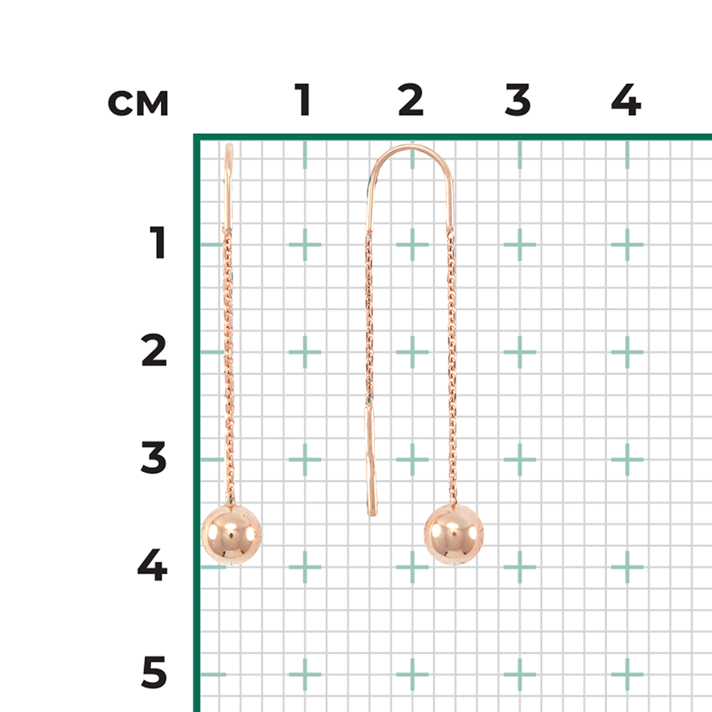 Серьги-продевки из красного золота Артикул: 02-4151-00-000-1110-63