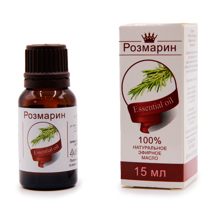 Масло эфирное Розмарин, флакон-капельница, 15 мл