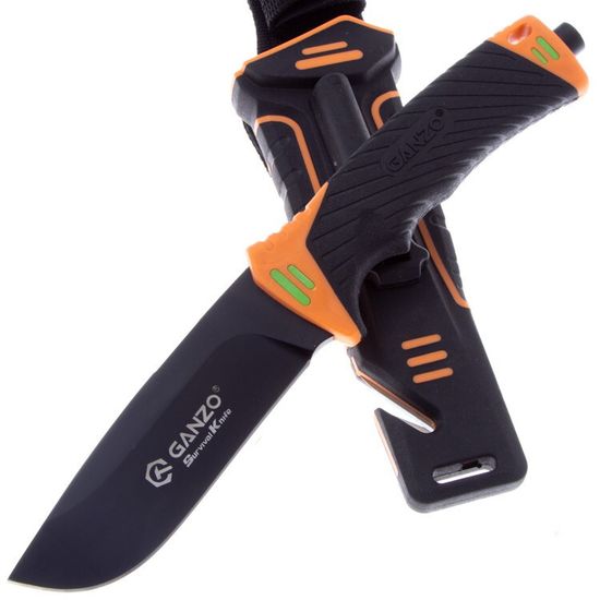 Складной нож Ganzo G8012 оранжевый, G8012-OR c клинком из стали 7Cr17MoV, рукоять ABS-пластик
