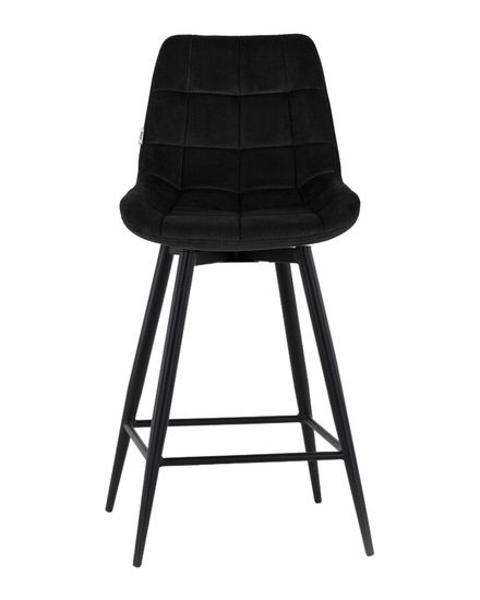 Стул полубарный Флекс с поворотным механизмом  велюр черный